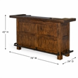 Pemberly Row Wood Home Bar with 2 Shelves and 3 Drawers in Brown