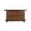 Pemberly Row Wood Home Bar with 2 Shelves and 3 Drawers in Brown