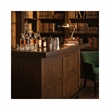 Pemberly Row Wood Home Bar with 2 Shelves and 3 Drawers in Brown