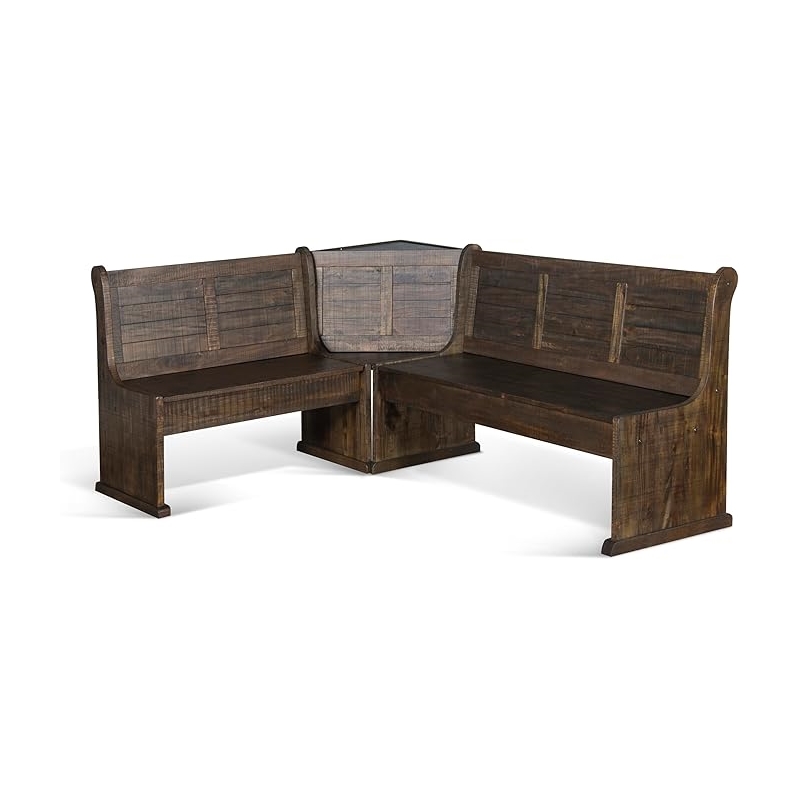 Pemberly Row 4PCs Corner Dining Set/Breakfast Nook in Tobacco Leaf with Storage