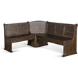 Pemberly Row 4PCs Corner Dining Set/Breakfast Nook in Tobacco Leaf with Storage