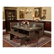 Pemberly Row 4PCs Corner Dining Set/Breakfast Nook in Tobacco Leaf with Storage