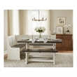 Pemberly Row 4PCs Corner Dining Set/Breakfast Nook in Brown with Storage Space