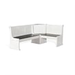 Pemberly Row 4PCs Corner Dining Set/Breakfast Nook in Brown with Storage Space