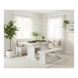 Pemberly Row 4Pc Wood Corner Dining Set with Reversible Benches - White