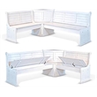 Pemberly Row 4Pc Wood Corner Dining Set with Reversible Benches - White