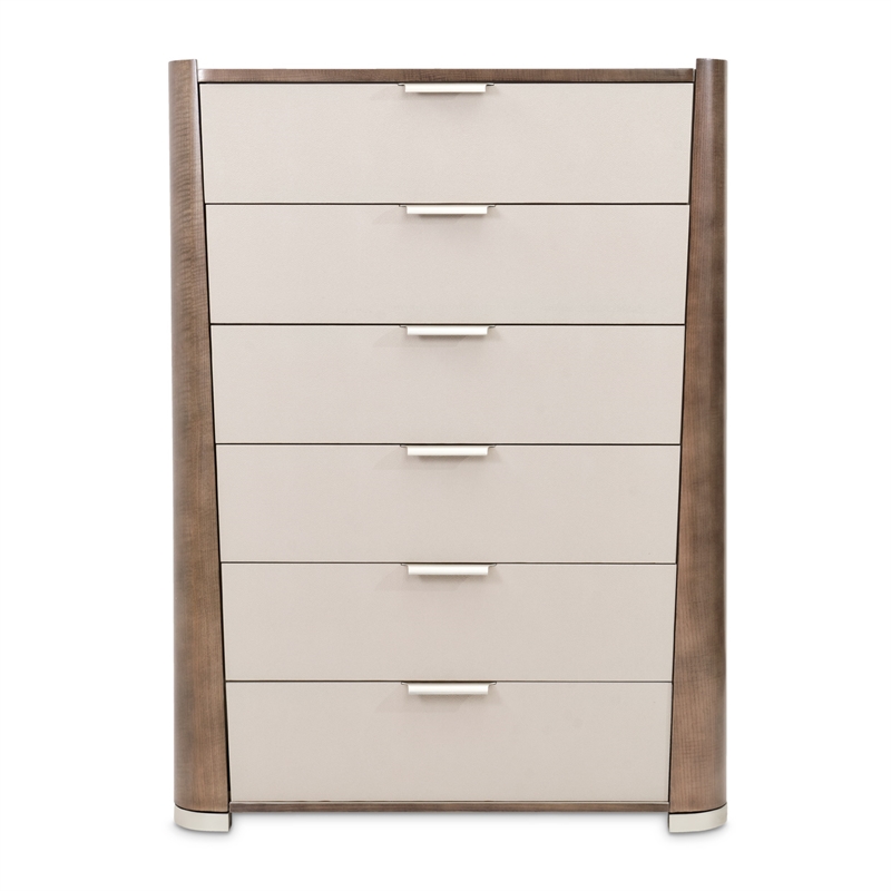 Pemberly Row Transitional 6-Drawers Chest in Slate Wood Finish