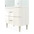 Pemberly Row Transitional 2-Drawers Display Cabinet - Creamy Pearl