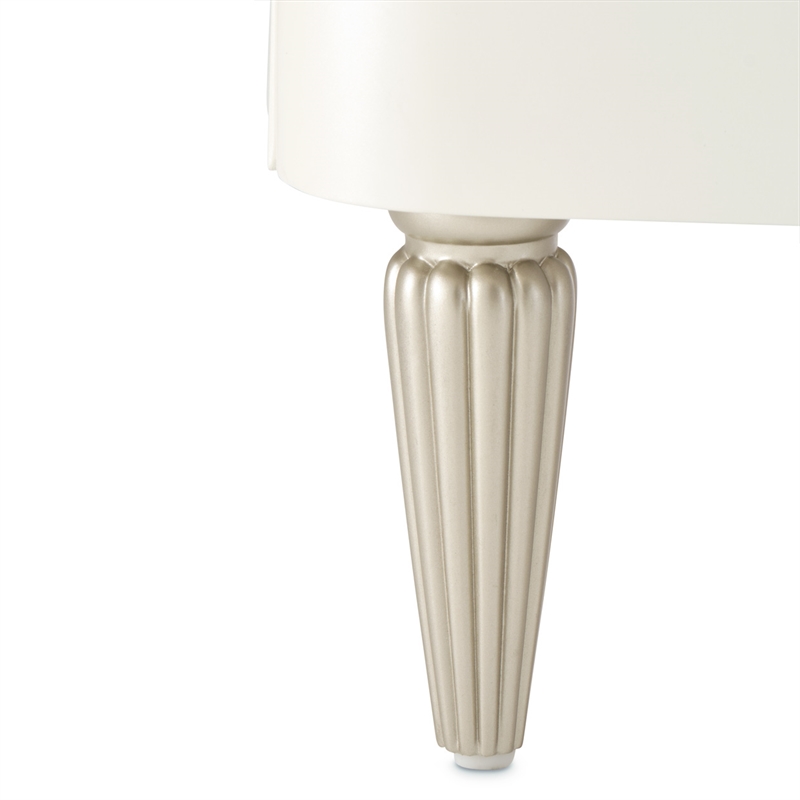 Pemberly Row Transitional 2-Drawers Display Cabinet - Creamy Pearl