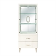 Pemberly Row Transitional 2-Drawers Display Cabinet - Creamy Pearl