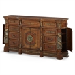 Pemberly Row Traditional 9-Drawers Wood Dresser - Classic Chestnut