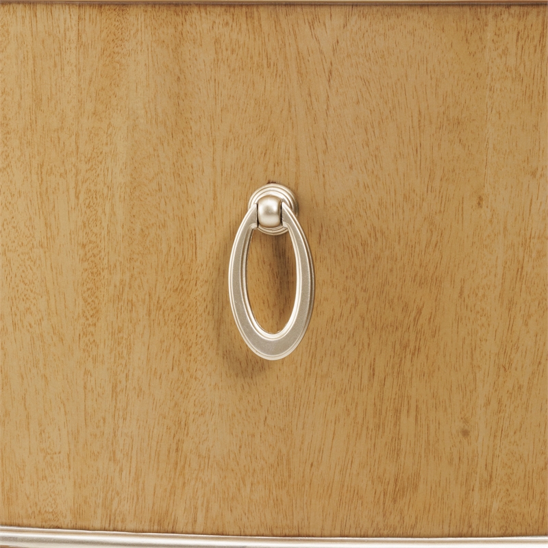 Pemberly Row Transitional Wood & Marble Nightstand - Caramel