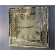 Pemberly Row Modern Mirrored Square Wall Clock with Crystals