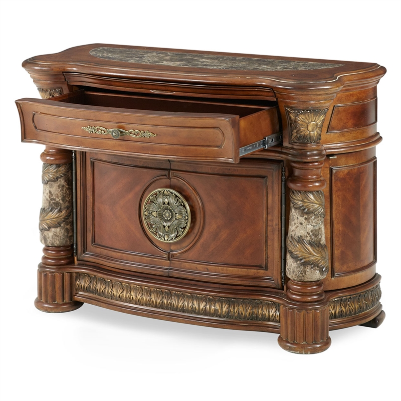 Pemberly Row Traditional Wood Bachelor's Chest - Classic Chestnut