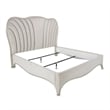 Pemberly Row Transitional Cal. King Velvet Panel Bed - Creamy Pearl