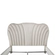 Pemberly Row Transitional Cal. King Velvet Panel Bed - Creamy Pearl