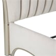Pemberly Row Transitional Cal. King Velvet Panel Bed - Creamy Pearl