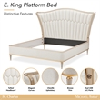 Pemberly Row Contemporary Eastern King Chenille Wingback Bed in Dove Gray