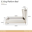 Pemberly Row Contemporary Eastern King Chenille Wingback Bed in Dove Gray