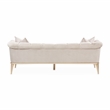 Pemberly Row Contemporary Sofa in Porcini Velvet and Champagne Wood Frame