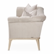 Pemberly Row Contemporary Sofa in Porcini Velvet and Champagne Wood Frame