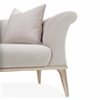 Pemberly Row Contemporary Sofa in Porcini Velvet and Champagne Wood Frame