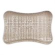 Pemberly Row Transitional Jacquard Fabric Ottoman in Bisque/Hazelnut Brown