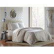 Pemberly Row Contemporary 3-piece Pebble Stitch Fabric King Duvet Set in White