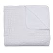Pemberly Row Contemporary 3-piece Pebble Stitch Fabric King Duvet Set in White