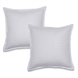 Pemberly Row Contemporary 3-piece Pebble Stitch Fabric King Duvet Set in White