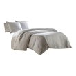 Pemberly Row Contemporary 3-piece Pebble Stitch Fabric King Duvet Set in White