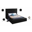 Pemberly Row Set of 4 Tufted Velvet Queen Bed & Dresser & 2 Nightstands in Black