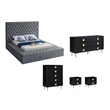 Pemberly Row Set of 5 Full Bed & Dresser & Chest & 2 Nightstands