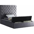 Pemberly Row Set of 4 Twin Bed in Gray & Dresser & Chest & Nightstand in Black