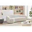 Pemberly Row Contemporary Rich Cream Boucle Fabric Upholstered Sofa