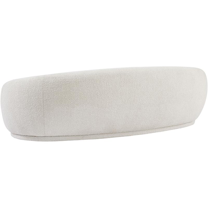 Pemberly Row Contemporary Rich Cream Boucle Fabric Upholstered Sofa