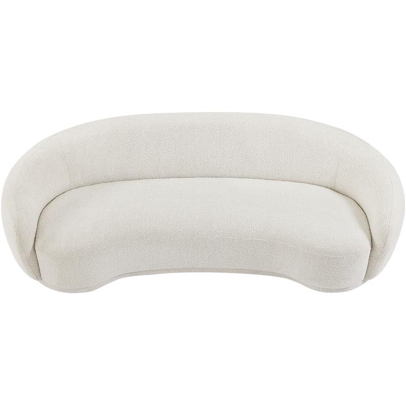 Pemberly Row Contemporary Rich Cream Boucle Fabric Upholstered Sofa