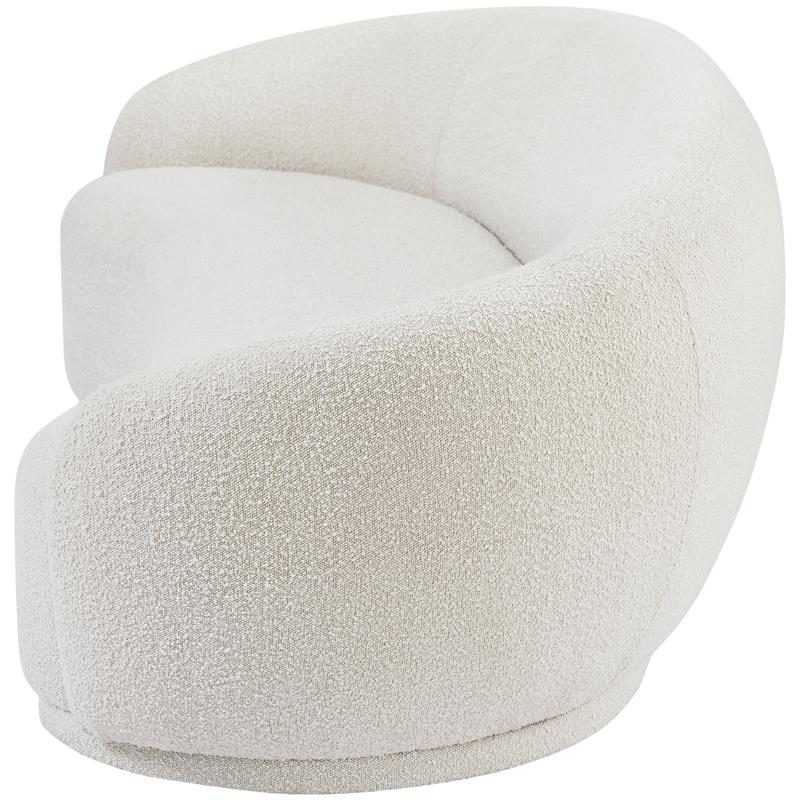 Pemberly Row Contemporary Rich Cream Boucle Fabric Upholstered Sofa