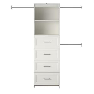 Pemberly Row Contemporary 4 Drawer Closet Storage in Laminated White