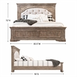 Pemberly Row Contemporary Driftwood Gray Wood Upholstered Panel King Bed