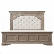 Pemberly Row Contemporary Driftwood Gray Wood Upholstered Panel King Bed