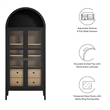 Pemberly Row Wood Tall Storage Display Cabinet in Black and Oak