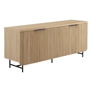 Pemberly Row 69&quot Scandinavian 4 Door Wood Sideboard - Oak / Black