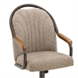 Pemberly Row Swivel Dining Chair in Chestnut and Texture Bronze (Set of 2)