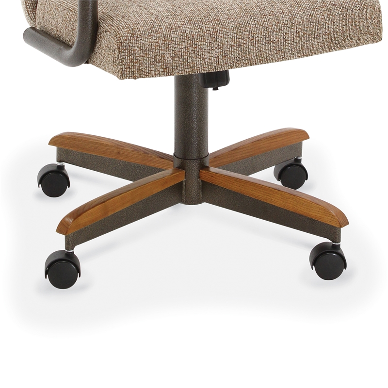 Pemberly Row Swivel Dining Chair in Chestnut and Texture Bronze (Set of 2)