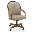 Pemberly Row Swivel Dining Chair in Chestnut and Texture Bronze (Set of 2)