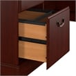 Pemberly Row Contemporary Executive Desk with Drawers in Harvest Cherry