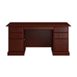 Pemberly Row Contemporary Executive Desk with Drawers in Harvest Cherry
