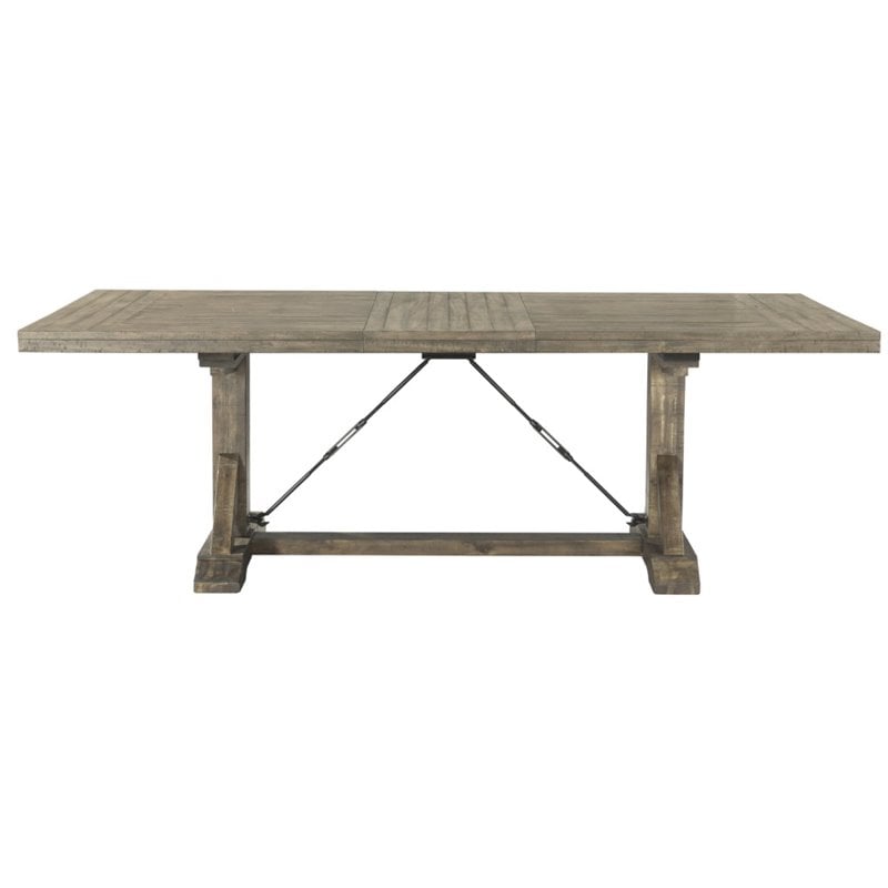 Pemberly Row Transitional Wood Dining Table in Walnut Chestnut