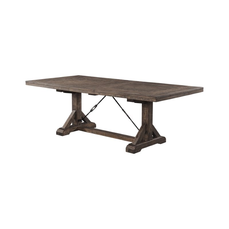 Pemberly Row Transitional Wood Dining Table in Walnut Chestnut